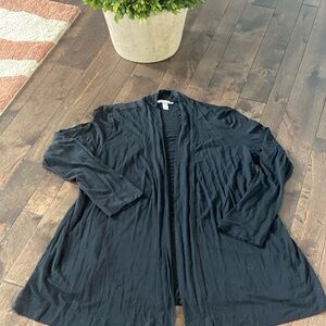 SOMA Womens Large Black Open Front Cardigan EUC